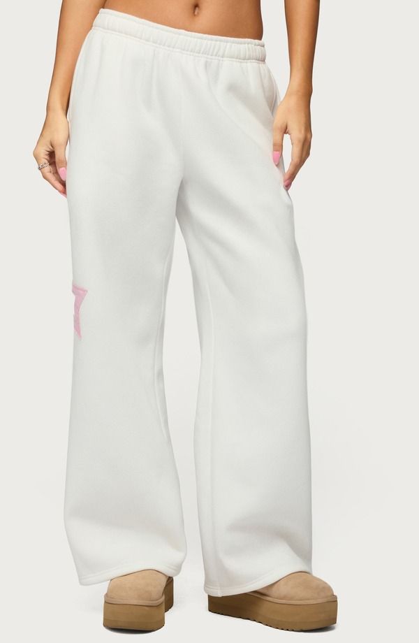 アディクテッド レディース ボトムス カジュアルパンツ ストレート スウェットパンツ EDIKTED Starly Straight Leg Sweatpants WHITE ホワイト 13,306円