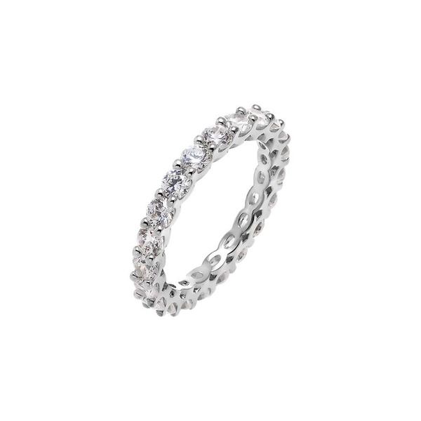 バイ アディナ エデン レディース アクセサリー 指輪 BY ADINA EDEN Moissanite Dainty Eternity Band Silver シルバー