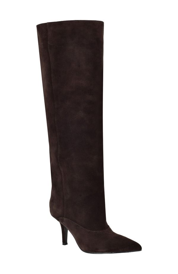 ゲス レディース シューズ ブーツ・レインブーツ GUESS Carolan Pointed Toe Knee High Boot Women DARK BROWN ブラウン