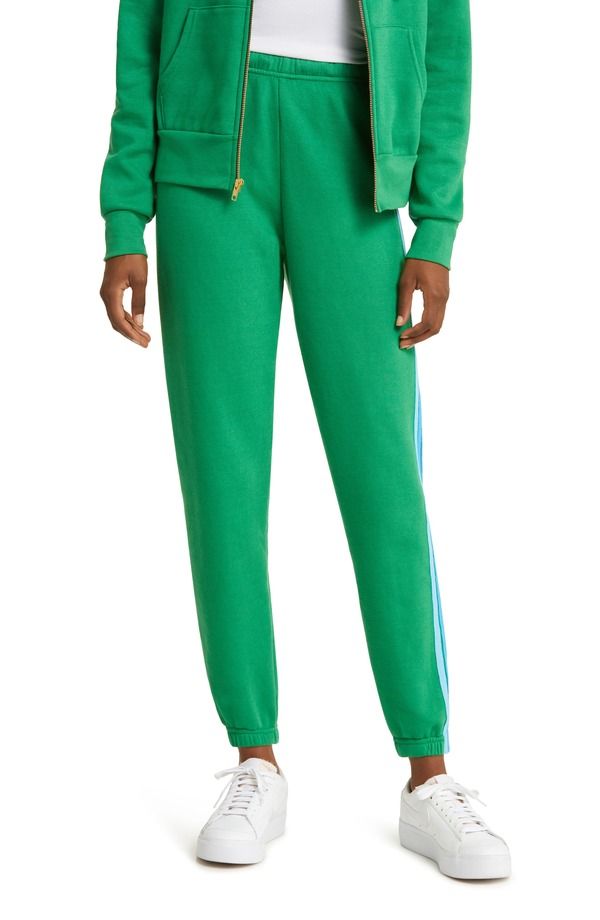 アヴィエイターネイション レディース ボトムス カジュアルパンツ スウェットパンツ Aviator Nation Stripe Sweatpants KELLY GREEN BLUE ブルー 33,670円