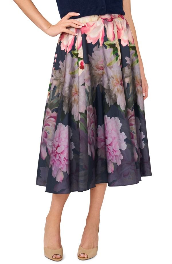 テッドベーカー レディース ボトムスカート フラワー柄 ミディ フラワー Ted Baker Ida Floral Circle Midi Skirt INDIGO NIGHT インディゴ 34,320円