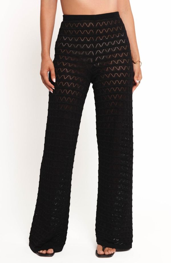 ペタルアンドパップ レディース ボトムス レギンス パンツ Petal Pup Fiore Pointelle Pants BLACK ブラック