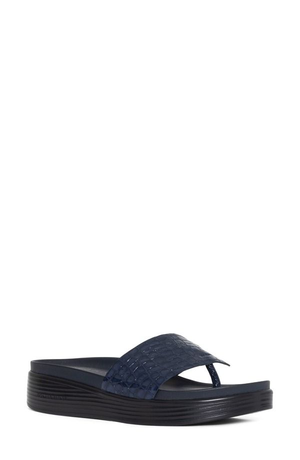 ドナルドプリネール レディース シューズ サンダル プラットフォーム Donald Pliner Fifi Platform Wedge Flip Flop Women NAVY ネイビー