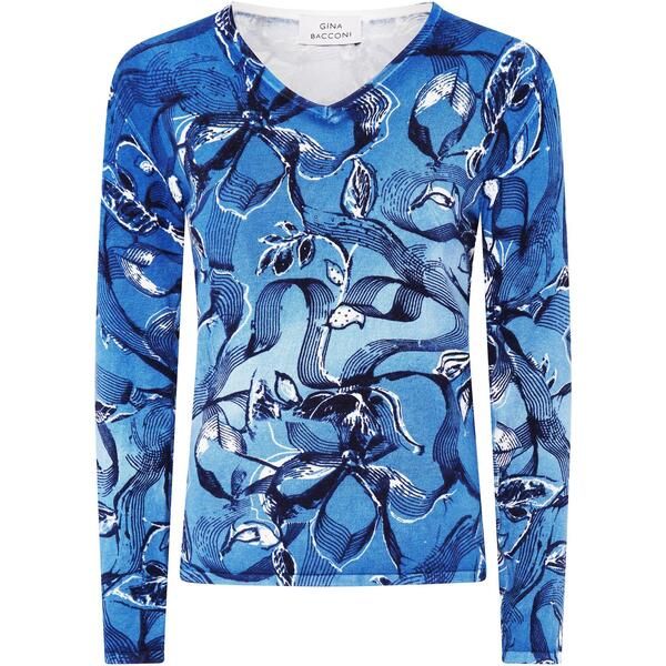ジーナバッコーニ レディース アウター カーディガン プリント Gina Bacconi Womens Riya Printed Jumper Blue ブルー