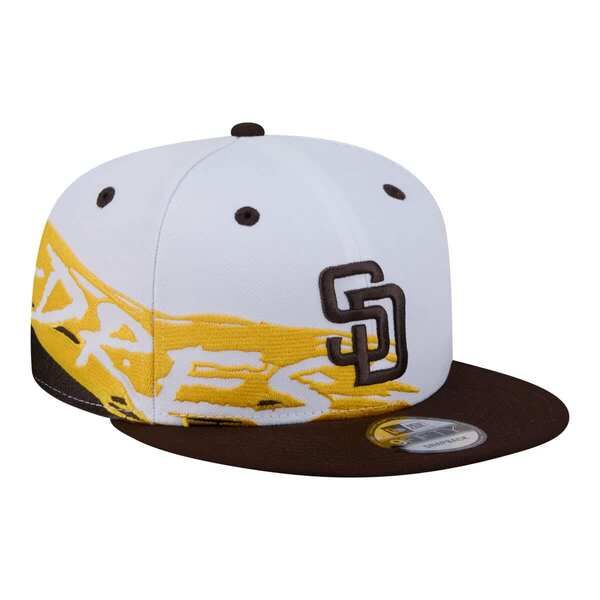 ニューエラ メンズ アクセサリー 帽子 Mens New Era WhiteBrown San Diego Padres 9FIFTY Snapback Hat White ホワイト