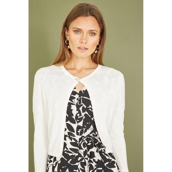 ユミキム レディース アウター カーディガン クロップド Yum ivory Diamante Button Cropped Cardigan Ivory アイボリー