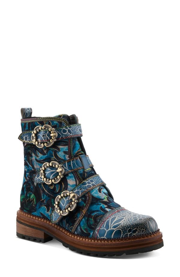 スプリングステップ レディース シューズ ブーツ・レインブーツ LArtiste by Spring Step Thisway Buckle Strap Bootie Women BLUE MULTI 36,270円