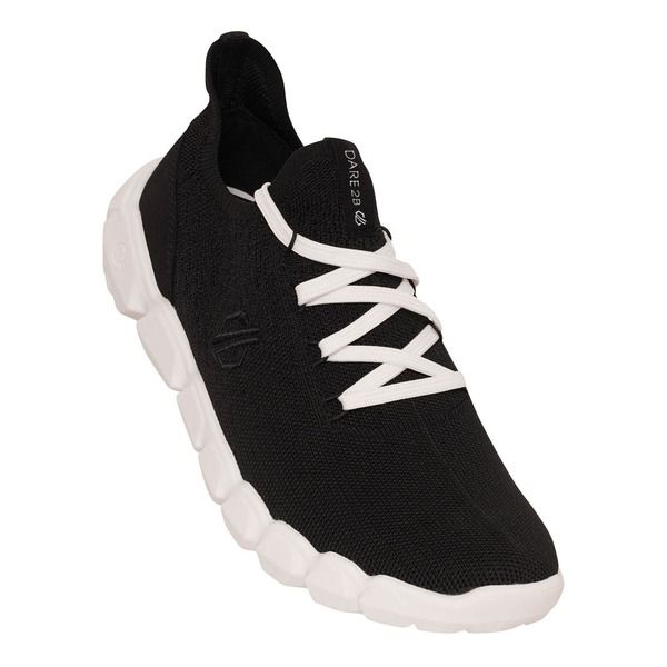 デアツービー レディース シューズ スニーカー ニット Dare 2B Hexat Knitted Sneakers Women Black and White ホワイト