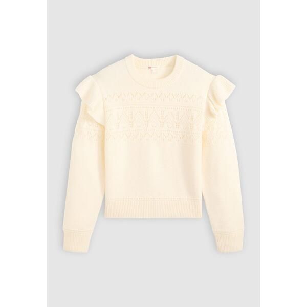 リーバイス レディース アウター カーディガン クルーネック ニット Levis Womenshane Knitted Crew Neck Jumper Tofu Pointelle