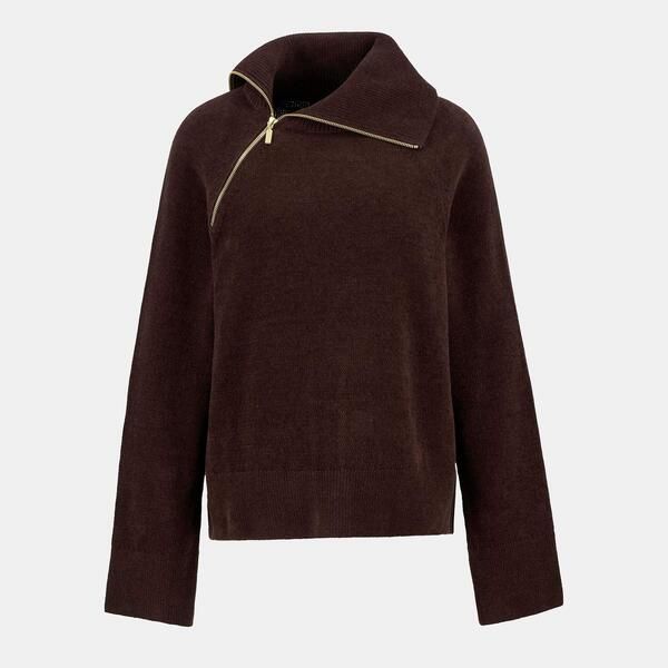 バブアー レディース アウター カーディガン Barbour International Saskia FunnelNeck Jumper Chocolate チョコレート