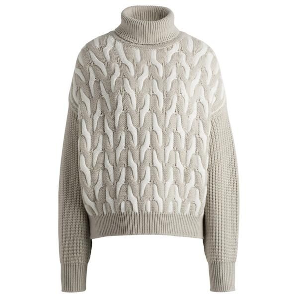 ボス レディース アウター カーディガン クルーネック ニット Boss Womens Ferdolia Knitted Crew Neck Jumper Open Misc
