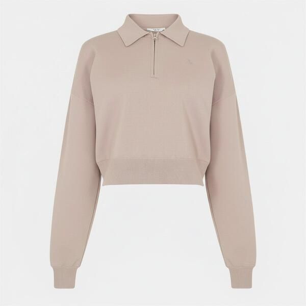 ジャック ウィルス レディース アウター カーディガン クロップド ニット Jack Wills Womens Cropped 14 Zip Knitted Top Taupe トープ