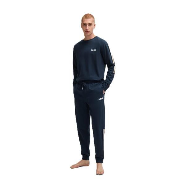 ボス メンズ アウター パーカー・スウェット Boss Mens Iconic Pull Over Hoodie Dark Blue ブルー