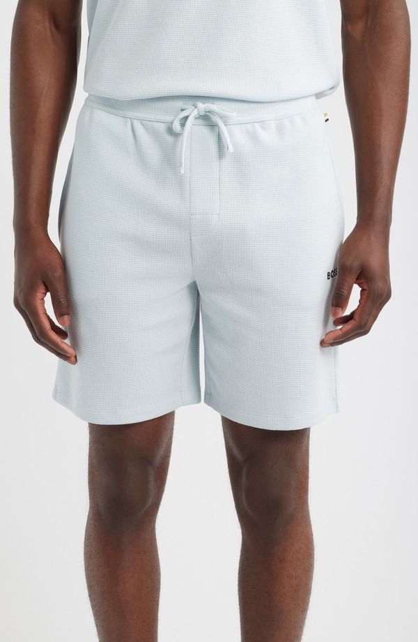 ボス メンズ ボトムス ハーフパンツ・ショーツ ショートパンツ ニット BOSS Waffle Knit Shorts OPEN BLUE ブルー 13,831円