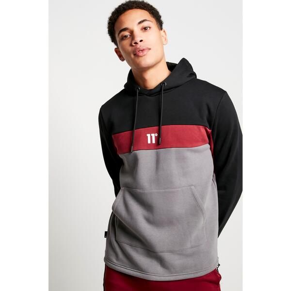 イレブンディグリー メンズ アウター パーカー・スウェット 11 Degrees Panel Hoodie Mens BlackRed ブラック