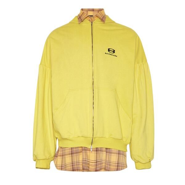 バレンシアガ メンズ アウター パーカー・スウェット Balenciaga Unity Sports Icon Oversized Laye red Hoodie YellowBlack ブラック 136,400円