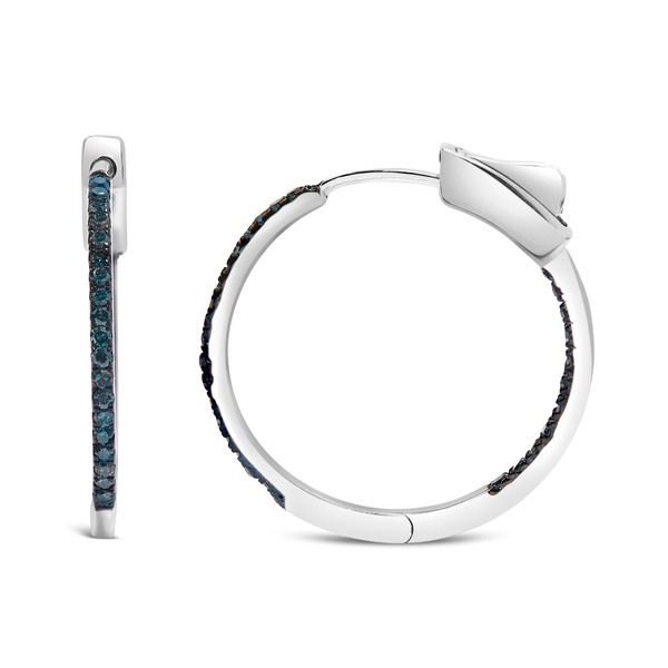 ハウスオブブリリアンス レディース アクセサリー ピアス・イヤリング Haus of Brilliance Silver 13 Cttw Inside Out Blue Treatediamond 1