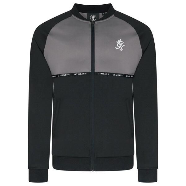 ジムキング メンズ アウター パーカー・スウェット プラスサイズ フリース Gym King Mens Taped Plus FullZip Fleece Fabric BlackSteel ブラック