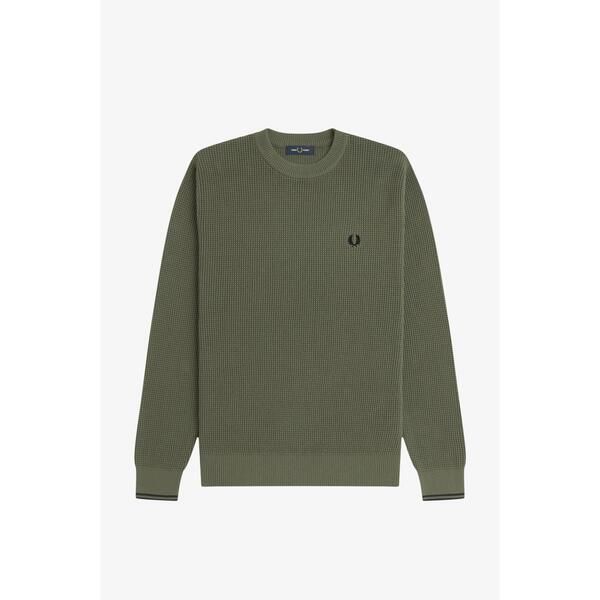 フレッドペリー メンズ アウター ニット・セーター Fred Perry Fred Waff Jumper Sn64 WrthGrn X21