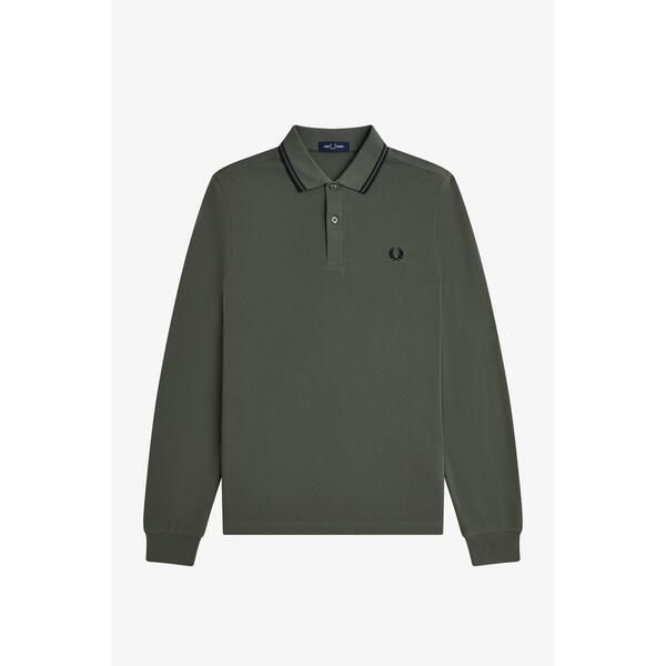 フレッドペリー メンズ トップス Tシャツ ポロシャツ Fred Perry Long Sleeve Twin Tipped Polo Shirt Wrth Grn Z50