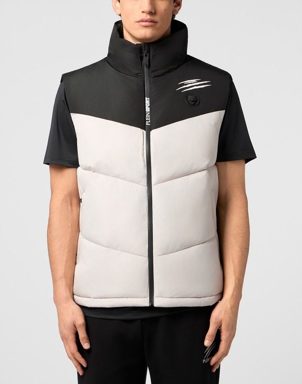 プレイン スポーツ メンズ アウター ベスト PLEIN SPORT Short Vest Men beige ベージュ