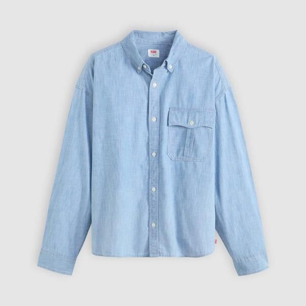 リーバイス メンズ トップス シャツ クロップド デニム Levis Mens Cropped Long Sleeve Denim Shirt Charlie Light デニム