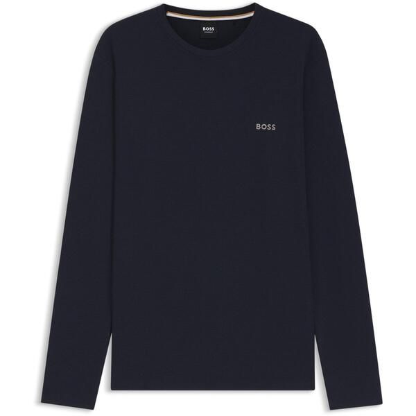 ボス メンズ トップス Tシャツ Boss Hugo Waffle LsShirt 10269584 01 Dark Blue ブルー