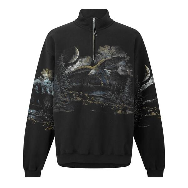 ロア メンズ アウター パーカー・スウェット フリース ROA Mens Fai HZ 14 Zip Fleece Washed Black ブラック