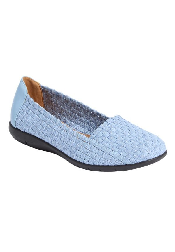 コンフォートビュー レディース シューズ パンプス Comfortview The Bethany Stretch Woven Slip On Flat Women DENIMETALLIC デニム