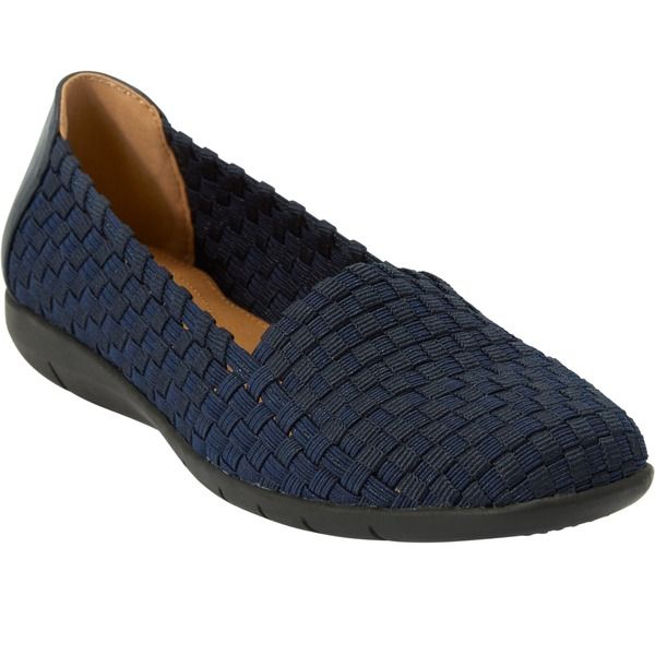 コンフォートビュー レディース シューズ パンプス Comfortview The Bethany Stretch Woven Slip On Flat Women NAVY METALLIC ネイビ
