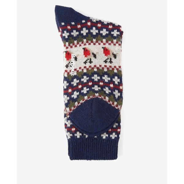バブアー レディース アンダーウェア 靴下 Barbourobin Fair Isle Socks Navy ネイビー