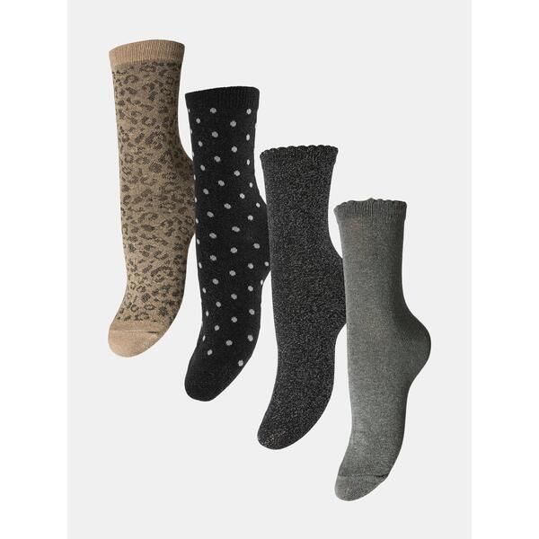 ピーシーズ レディース アンダーウェア 靴下 Pieces 4Pack Mix So Ld63 GreenDotTaupe グリーン 6,614円