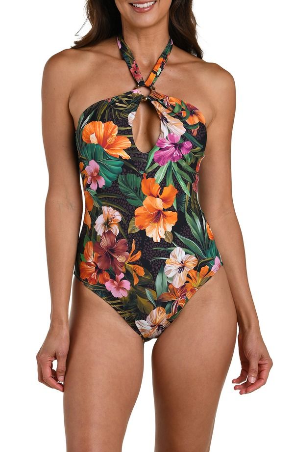 ラブランカ レディース トップス ワンピース La Blanca Tropical Hideaway Keyhole OnePiece Swimsuit BROWN MULTI ブラウン 15,155円