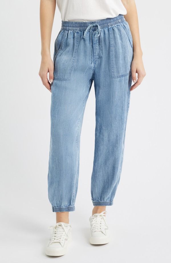 ビーチランチラウンジ レディース ボトムス カジュアルパンツ ジョガーパンツ beachlunchlounge Andi Chambray Drawstring Joggers MEDIUM WASH