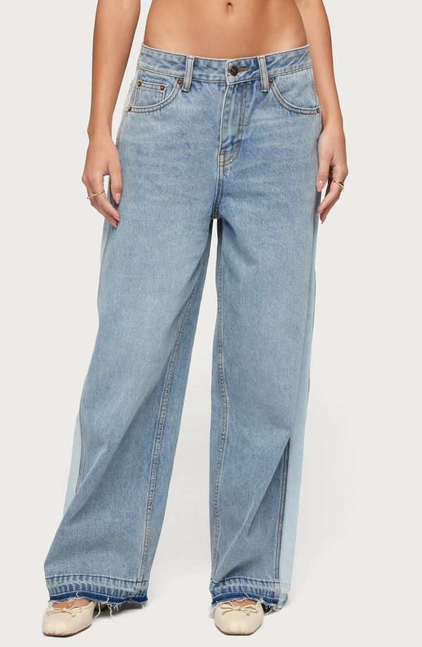 アディクテッド レディース ボトムス レギンス ワイドレッグ パンツ コントラスト EDIKTED Cailin Contrastripe Wide Leg Pants BLUE ブルー