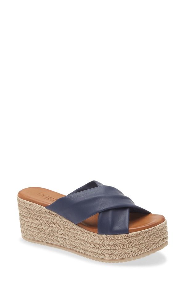 コルダーニ レディース シューズ サンダル Cordani Bella Espadrille Wedge Sandal Women NAVY LEATHER ネイビー