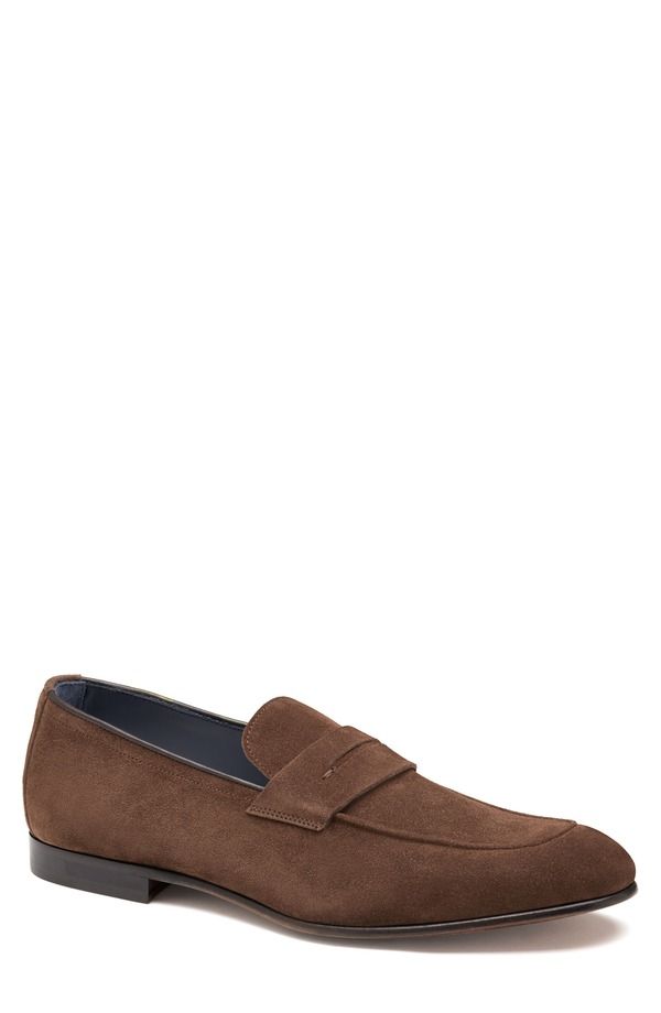 ジョンストンアンドマーフィー メンズ シューズ スリッポン・ローファー Johnston Murphy Taylor Penny Loafer Men DARK BROWN ITALIAN SUEDE