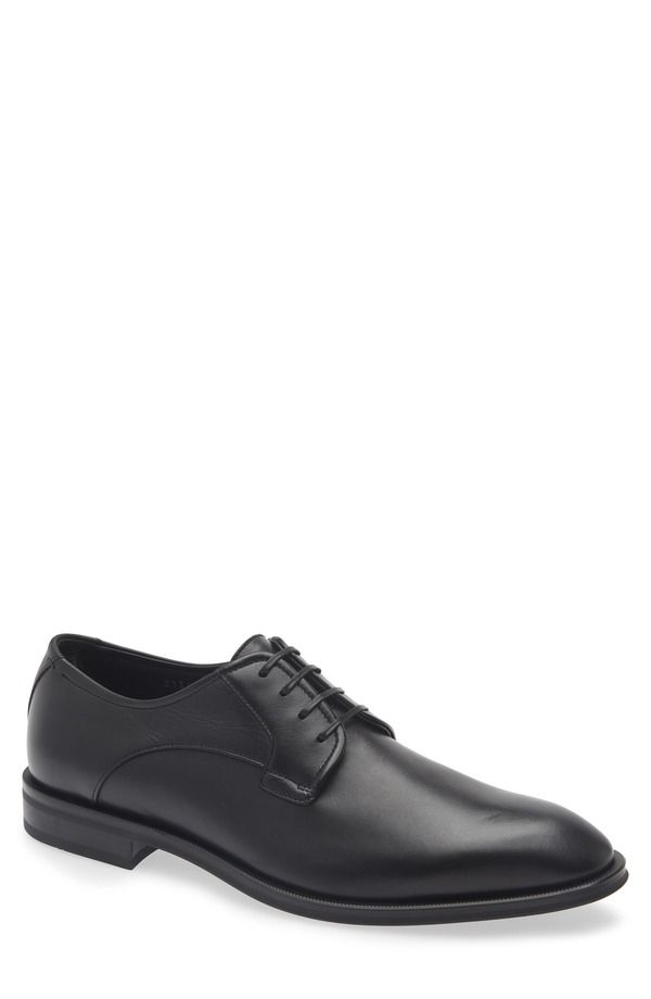 ボス メンズ シューズ ダービー BOSS Teylor Plain Toe Derby Men BLACK ブラック