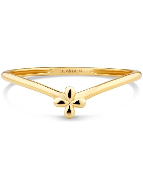 デヴァタ レディース アクセサリー 指輪 DEVATA Clover on Chevron Ring in 14K Yellow Gold イエロー 40,170円