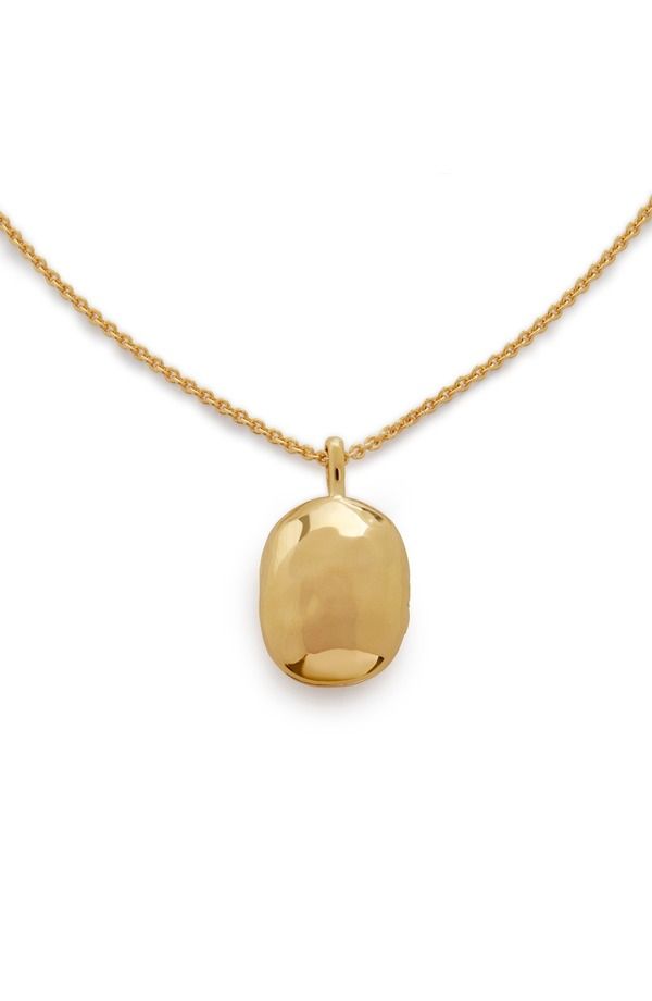 モニカヴィナダー レディース アクセサリー ネックレス・チョーカー ミニ レース Monica Vinader MiniD Locket Necklace 18CT GOLD VERMEILSS ゴー