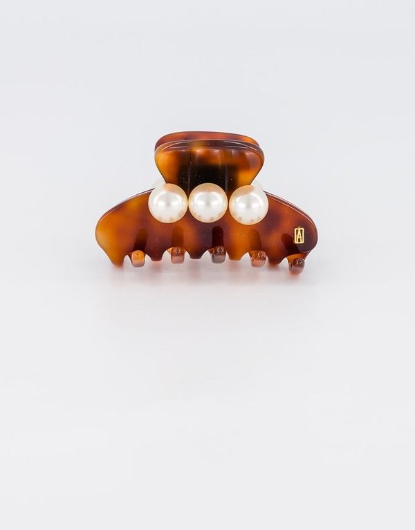 アレクサンドルドゥパリ レディース アクセサリー Alexandre de Parismall Acetate and Pearl Hair Clip Ecaille パール