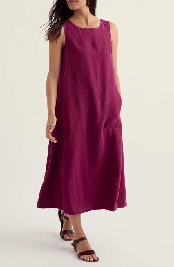 シーソルトコーンウォール レディース トップス ワンピース A ライン ノースリーブ リネン Seasalt Cornwall Cresting Wavesleeveless Linen ALine