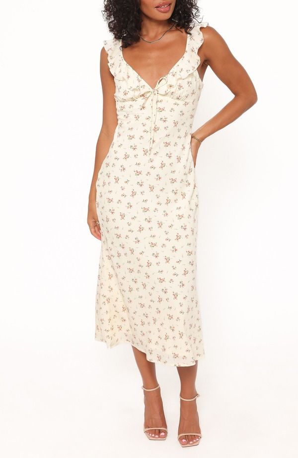 ペタルアンドパップ レディース トップス ワンピース Vネック フラワー柄 ミディ フラワー Petal Pup Sansa Ditsy Floral Deep VNeck Midi Dress YE