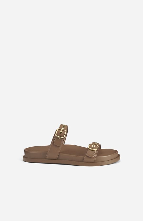 エージーエル レディース シューズ サンダル AGL Cristina Ring Sandal with Buckles Women Cocoa Nappa ココア