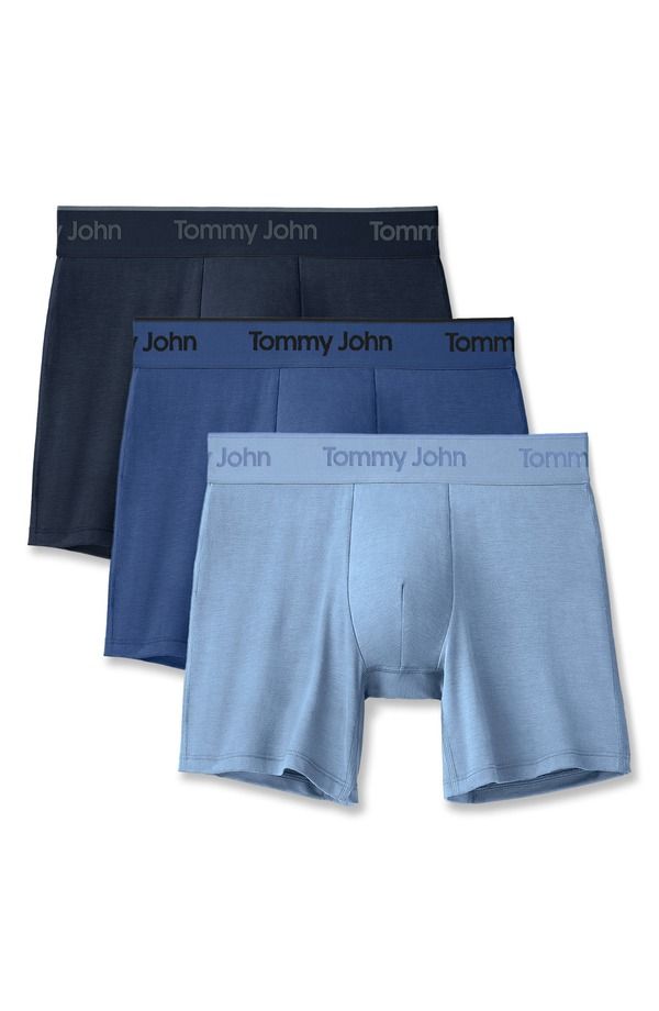 トミージョン メンズ アンダーウェア ボクサーパンツ Tommy John Assorted 3Pack Second Skin 4Inch Stretch Modal Boxer Briefs DR
