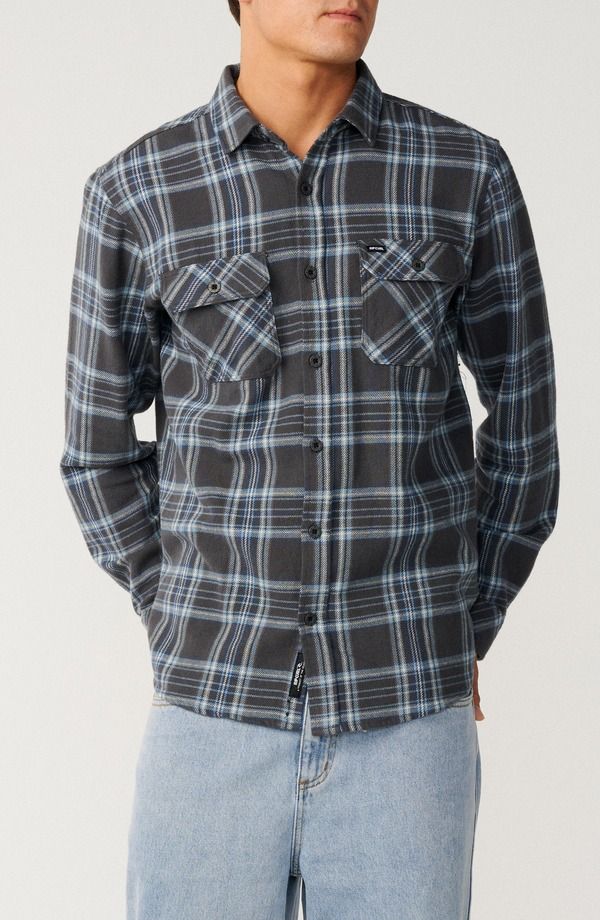 リップカール メンズ トップス シャツ コットン Rip Curl Griffin Plaid Cotton Flannel ButtonUp Shirt WASHED BLACK ブラック