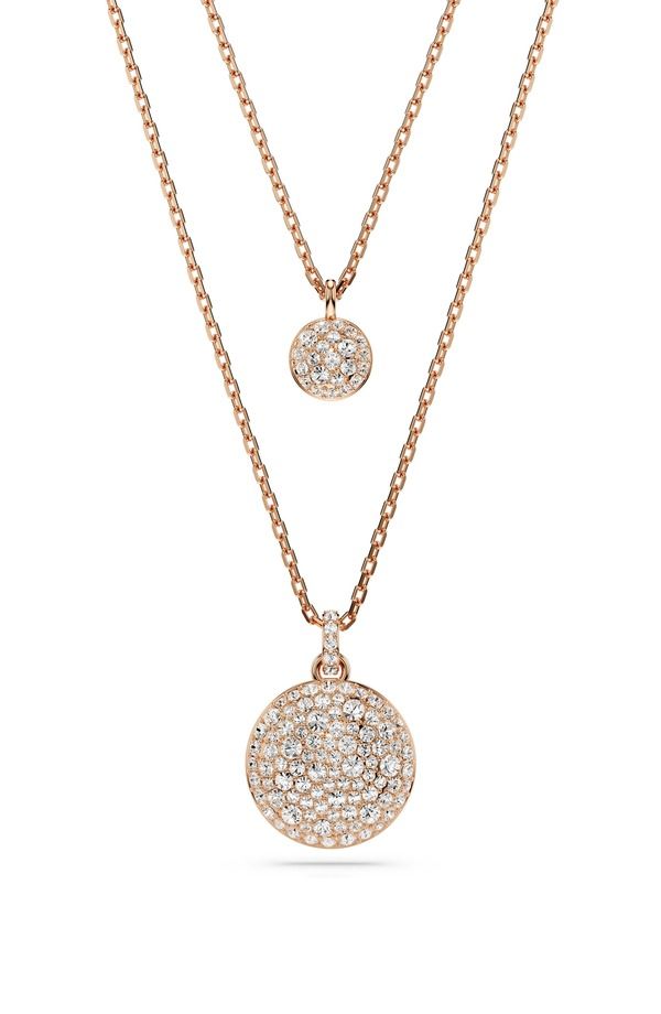 スワロフスキー レディース アクセサリー ネックレス・チョーカー レース Swarovski Sublima Crystal Pendant Laye red Necklace WHITE SILVE