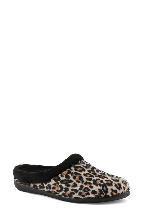 フレクサス レディース シューズ サンダル Flexus by Spring Step Aushana Faux Fur Mule Slipper Women LEOPARD PRINT アニマル