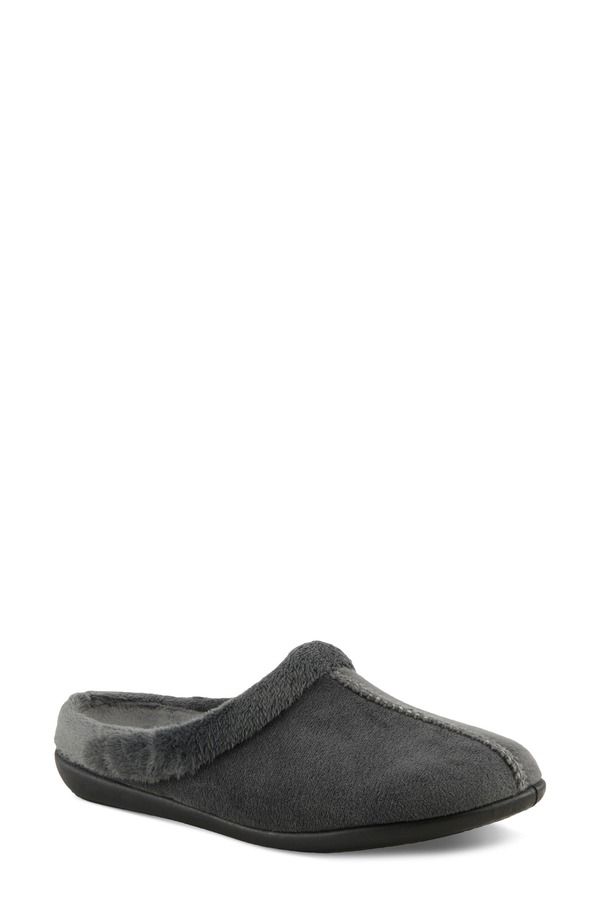 フレクサス レディース シューズ サンダル Flexus by Spring Step Aushana Faux Fur Mule Slipper Women CHARCOAL チャコール