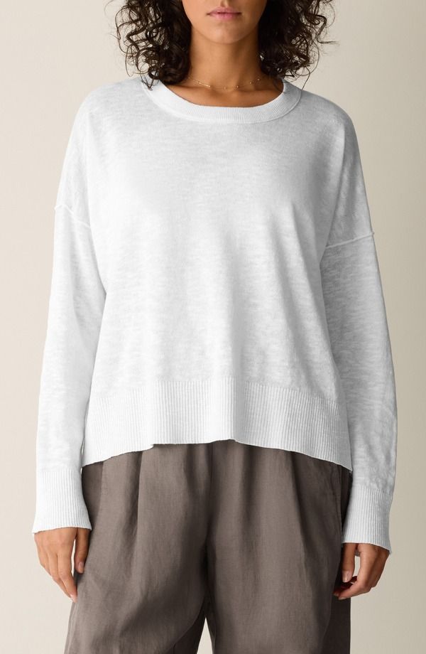 エイリーンフィッシャー レディース アウター ニット・セーター クルーネック コットン リネン Eileen Fisher Organic Linen Organicotton Crewneck Sw 45,370円